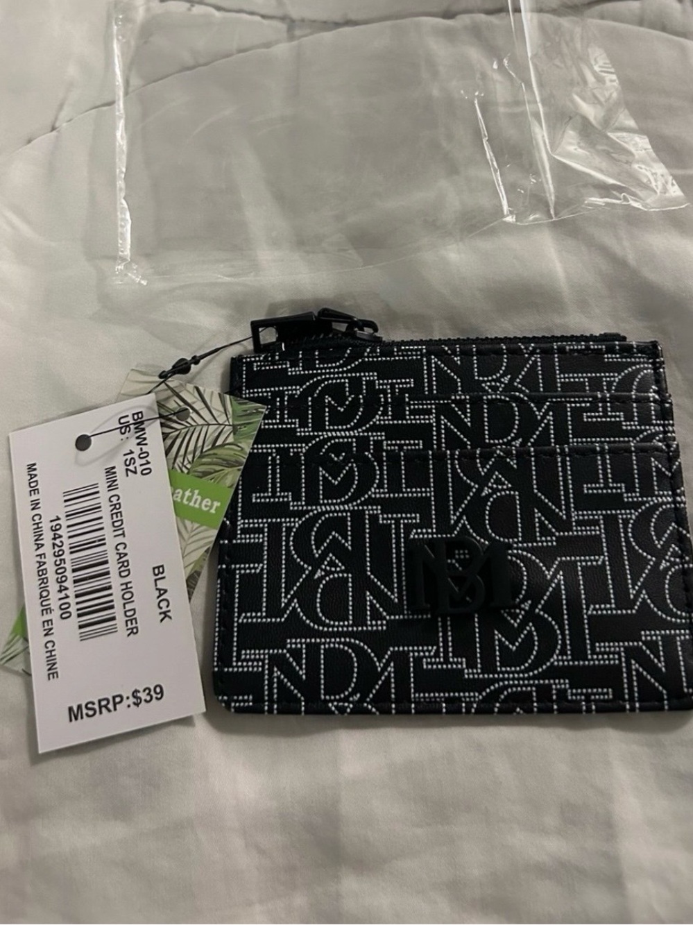 Badgley Mischka Black and White Monogram Card Holder
